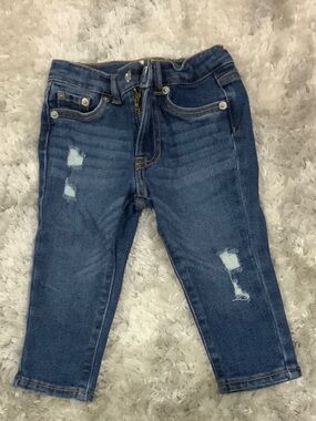 Levi's Dark Blue Distressed Ankle Crop Jeans